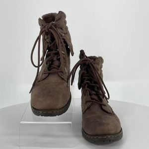 BOC Womens Brown Booties Lace Up Size 7